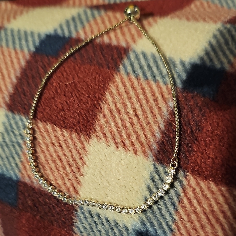 Silver Bracelet with Clear Stones